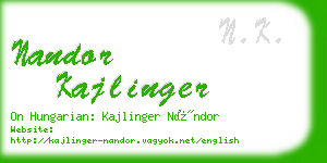 nandor kajlinger business card